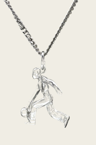 Zilveren Bowler ketting hanger