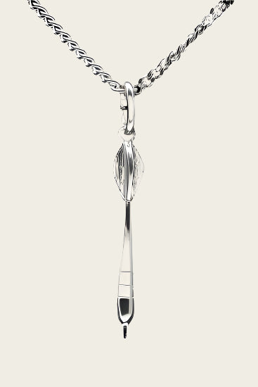 Zilveren Dartpijl ketting hanger - klein