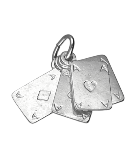 Zilveren Poker ketting hanger