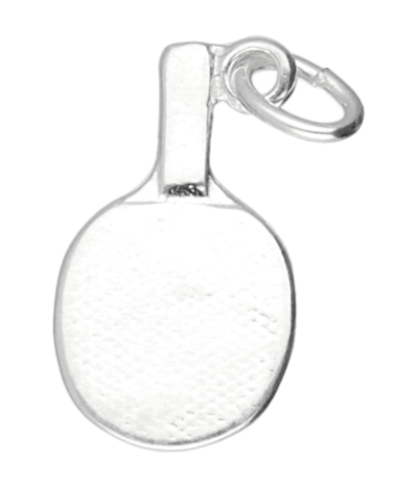 Zilveren Tafeltennis ketting hanger - bat