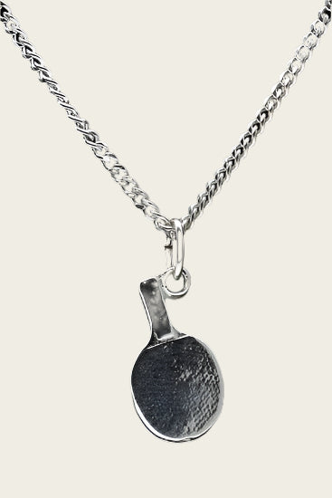 Zilveren Tafeltennis ketting hanger - bat