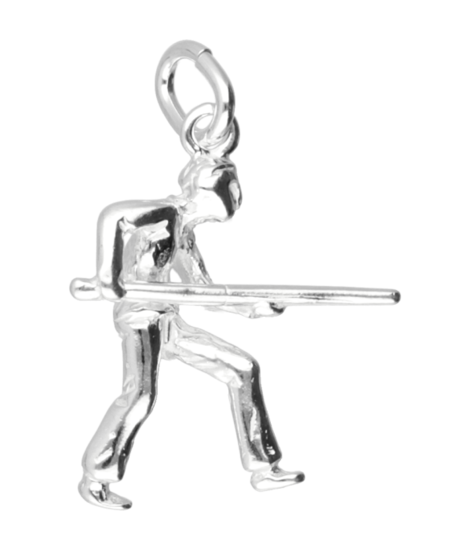 Zilveren Biljarter ketting hanger