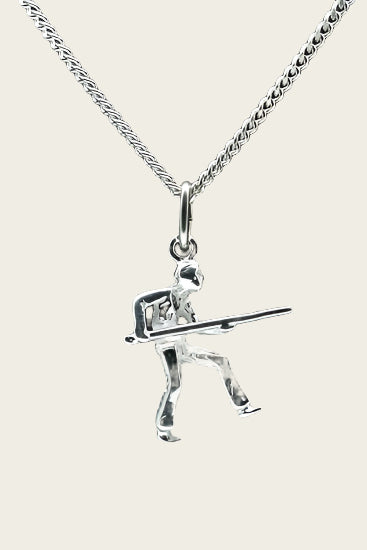 Zilveren Biljarter ketting hanger