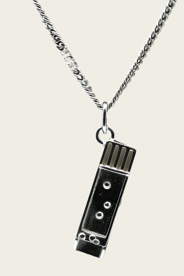 Zilveren Sjoelbak ketting hanger