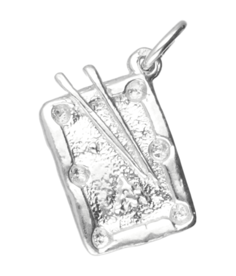 Zilveren Snooker / Pool tafel ketting hanger