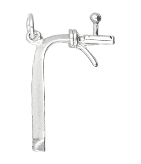 Zilveren Biertap ketting hanger