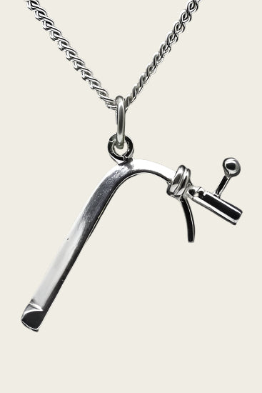 Zilveren Biertap ketting hanger