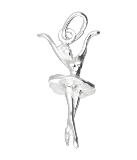 Zilveren Balletdanseres ketting hanger
