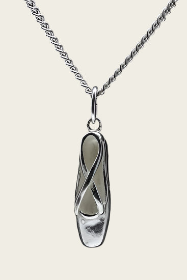 Zilveren Balletschoen ketting hanger - 3
