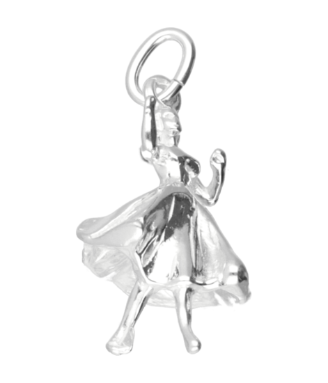 Zilveren Danseres ketting hanger - ballroom