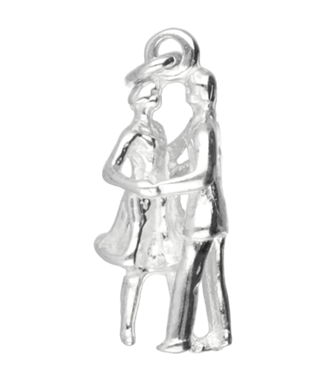 Zilveren Ballroom danspaar ketting hanger