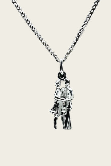 Zilveren Ballroom danspaar ketting hanger