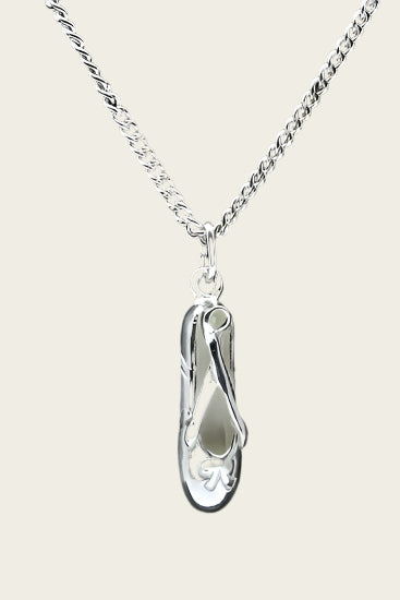 Zilveren Ballet spitzen ketting hanger