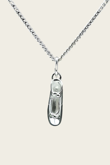Zilveren Balletschoen ketting hanger - middel