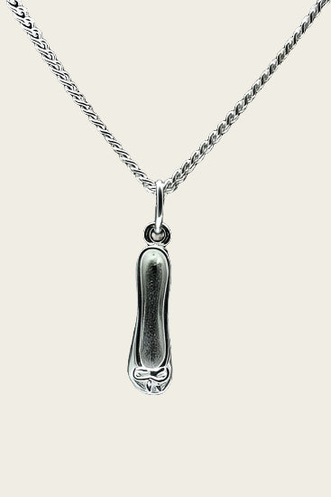 Zilveren Balletschoen ketting hanger - smal