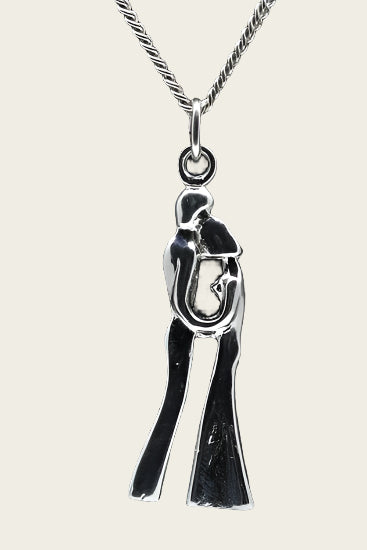 Zilveren Danspaar Art Deco ketting hanger