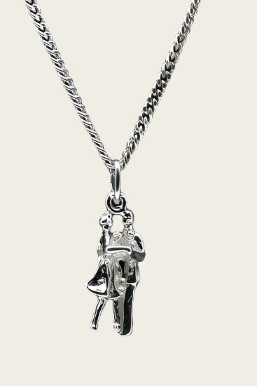 Zilveren Danspaar ketting hanger