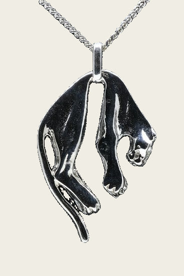 Silver Panther Necklace Pendant - Large
