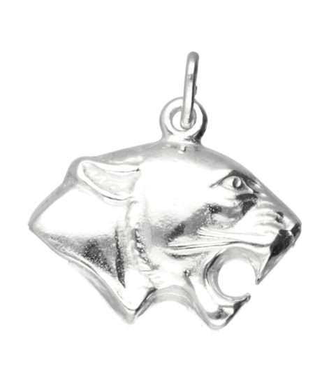 Silver Panther Head Necklace Pendant