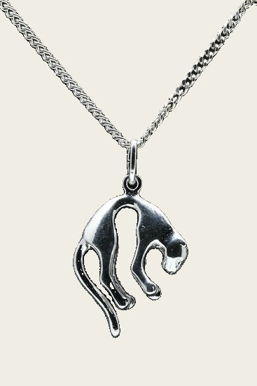 Silver Panther Necklace Pendant - Medium
