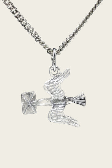 Silver Carrier Pigeon Necklace Pendant