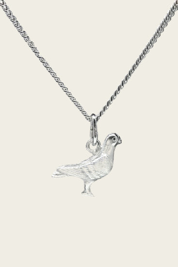 Zilveren Duif ketting hanger - klein