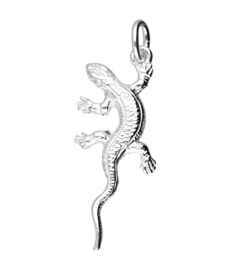 Silver Salamander/Gecko Necklace Pendant