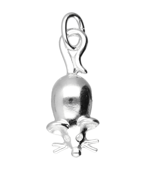 Zilveren Muis ketting hanger - 2