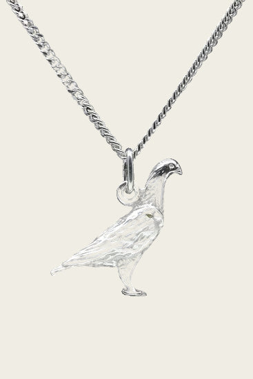 Zilveren Duif ketting hanger - groot