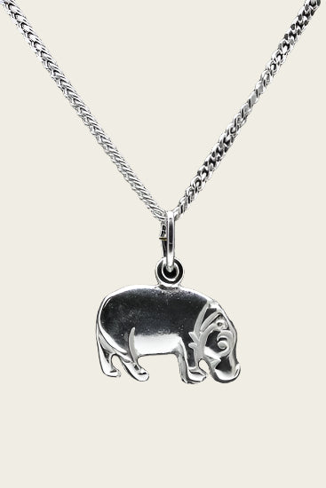 Zilveren Nijlpaard ketting hanger