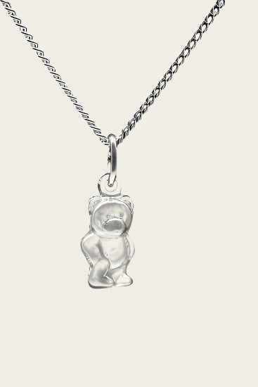 Zilveren Beer ketting hanger - staand