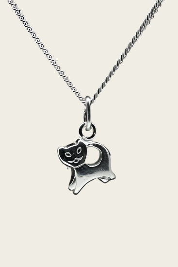 Zilveren Poesje ketting hanger