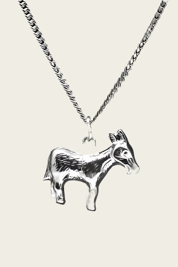 Zilveren Ezel ketting hanger