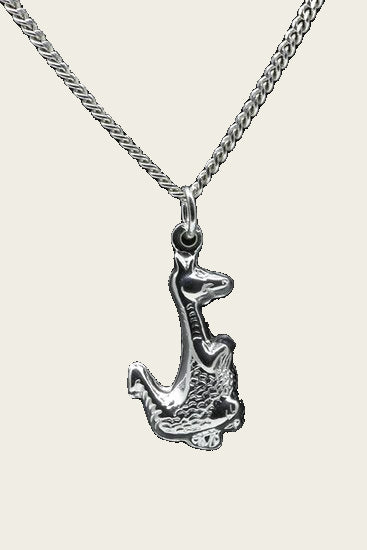 Zilveren Dino ketting hanger