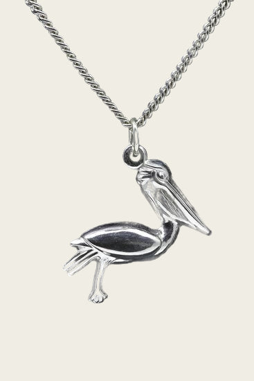 Silver Pelican Necklace Pendant