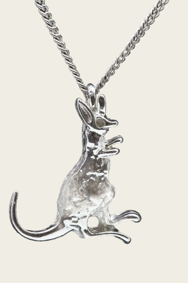 Silver Kangaroo 2 Necklace Pendant