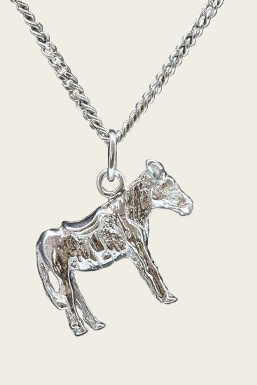 Zilveren Ezel massief ketting hanger