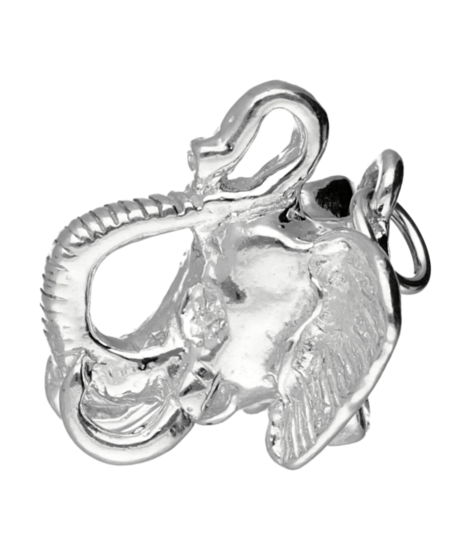 Silver Elephant Head Necklace Pendant