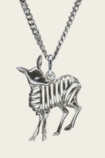 Zilveren Hert opengewerkt ketting hanger