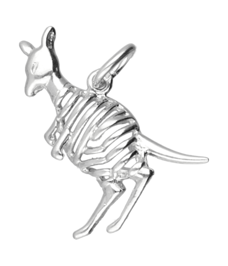 Silver Kangaroo Openwork Necklace Pendant