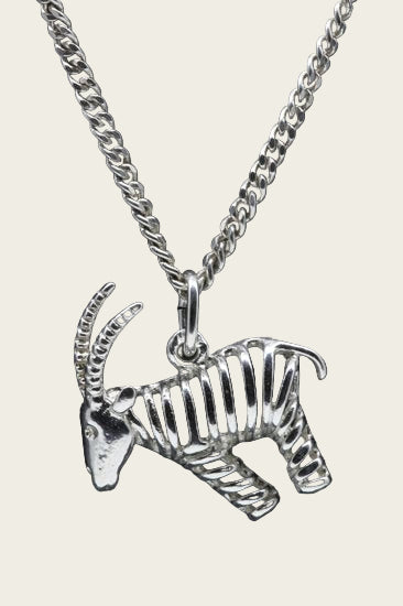 Silver Capricorn Openwork Necklace Pendant