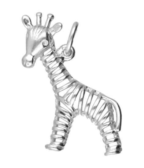 Silver Giraffe Openwork Necklace Pendant