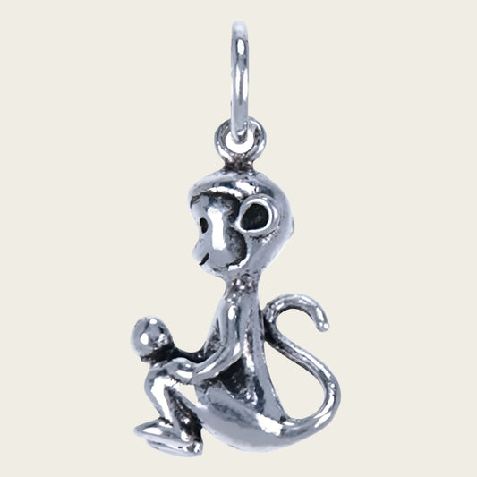 Zilveren Aap ketting hanger