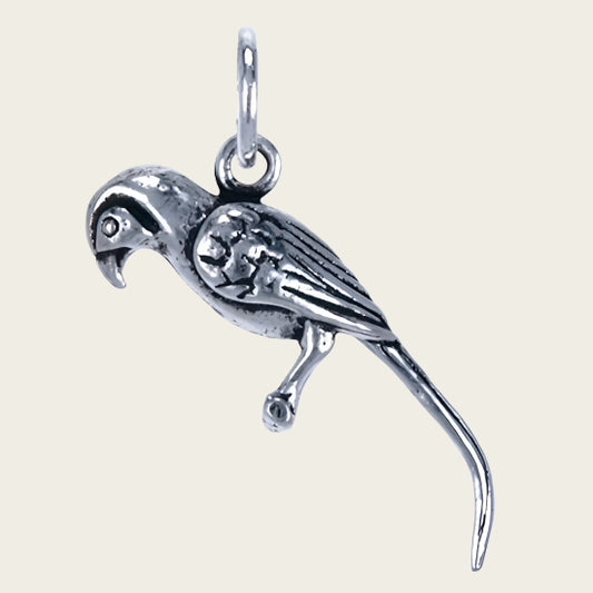 Silver Parrot Necklace Pendant