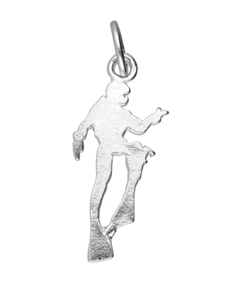 Zilveren Duiker ketting hanger - plat