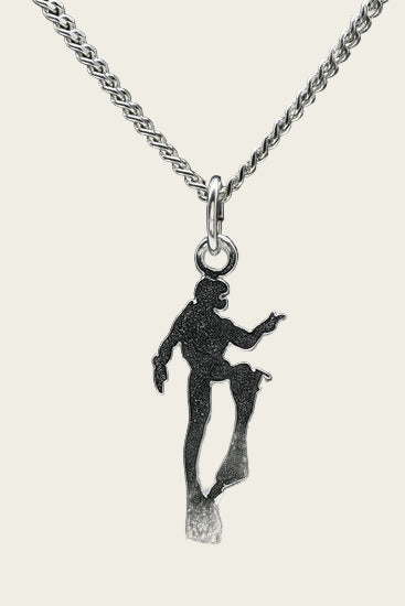 Zilveren Duiker ketting hanger - plat