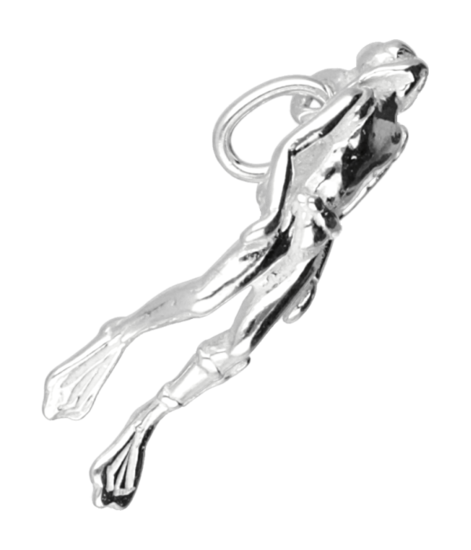 Silver Diver Necklace Pendant - Medium