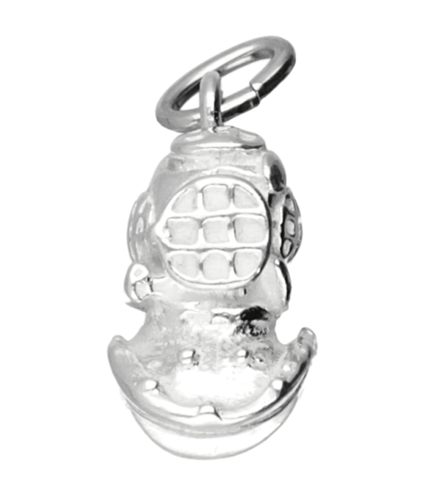 Zilveren Duikhelm ketting hanger