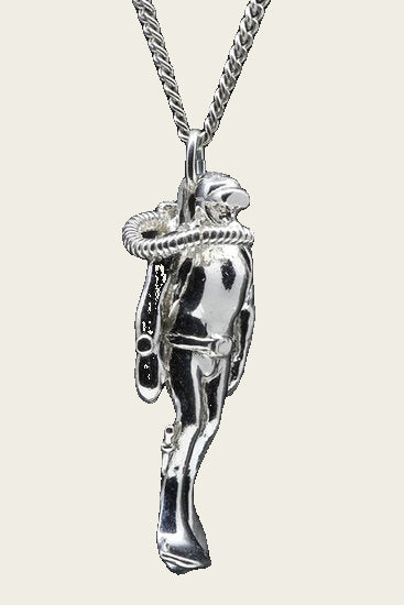 Zilveren Duiker massief ketting hanger