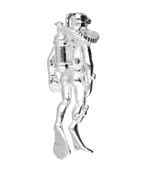 Silver Diver Necklace Pendant - Heavy